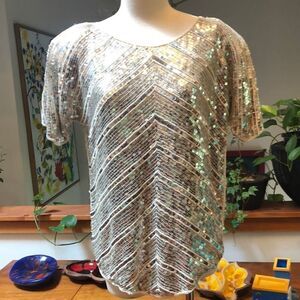 Vintage beaded silk blouse 